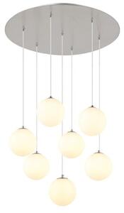GLOBO 56140-7H RIHA závesné svietidlo D550mm 7xG9 LED 3,5W/310lm 3000K matný nikel, biela