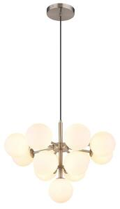 GLOBO 56143-13N GRAPPY závesné svietidlo D560mm 13xG9 matný nikel, biela