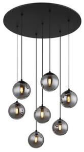 GLOBO 56133-7H RIHA závesné svietidlo D550mm 7xG9 LED 3,5W/130lm 3000K čierna matná, dymová