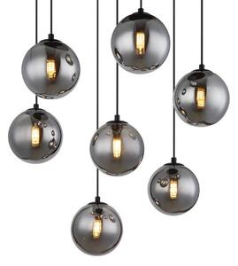 GLOBO 56133-7H RIHA závesné svietidlo D550mm 7xG9 LED 3,5W/130lm 3000K čierna matná, dymová