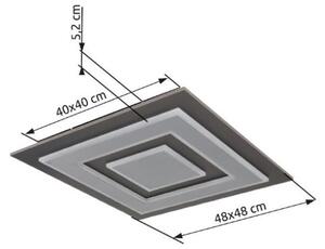 GLOBO 48033-40 JAYDEN stropné svietidlo LED 480x480mm 40W/840lm 3000K antracit, šedá, biela