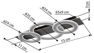 GLOBO 48034-50 JAYDEN stropné svietidlo LED 50W/2300lm 3000K antracit, šedá, biela