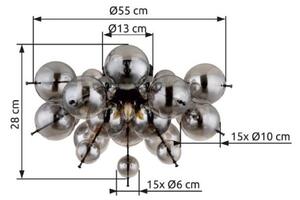 GLOBO 15633DS UDO stropné svietidlo D550mm 3xE14 čierna matná, dymová