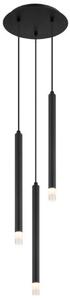 GLOBO 15629-3 BLAKE závesné svietidlo D240mm 3xG9 čierna, priehľadná