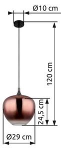 GLOBO 15548H1G MAXY závesné svietidlo D290mm 1xE27 čierna, medená