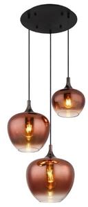 GLOBO 15548-3HG MAXY závesné svietidlo D480mm 3xE27 čierna, medená