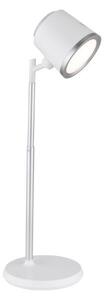 GLOBO 58454W MEEYA dotyková stolná lampička LED V446mm 6W/300lm 3000+4000+6500K strieborná, biela, vrátane batérie CR18650 1500mAh 3,7V, USB kábel