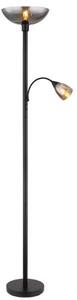 GLOBO 58903 BLADE stojacia lampa V1780mm 1xE27, 1xE14 čierna, dymová