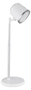 GLOBO 58454W MEEYA dotyková stolná lampička LED V446mm 6W/300lm 3000+4000+6500K strieborná, biela, vrátane batérie CR18650 1500mAh 3,7V, USB kábel
