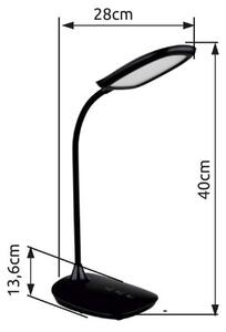 GLOBO 58455B BOTAL stolové svietidlo LED V400mm 9W/520lm 4000-3000-6500K čierna, adaptér