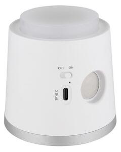 GLOBO 58454W MEEYA dotyková stolná lampička LED V446mm 6W/300lm 3000+4000+6500K strieborná, biela, vrátane batérie CR18650 1500mAh 3,7V, USB kábel