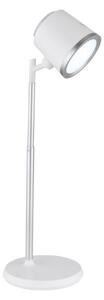 GLOBO 58454W MEEYA dotyková stolná lampička LED V446mm 6W/300lm 3000+4000+6500K strieborná, biela, vrátane batérie CR18650 1500mAh 3,7V, USB kábel