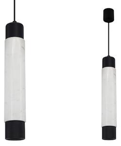 Závesné svietidlo Marble, 1x mramorové/čierne kovové tienidlo, w