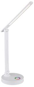 GLOBO 58445W GERALDO stolové svietidlo LED V500mm 5W/538lm 2700+6500+4000K biela, adaptér, USB kábel, RGB podsvietenie