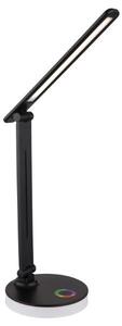 GLOBO 58445B GERALDO stolové svietidlo LED V500mm 5W/538lm 2700+6500+4000K čierna, biela, adaptér, USB kábel, RGB podsvietenie