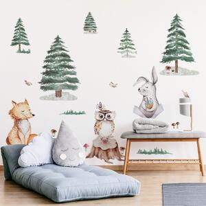 Yokodesign Nálepka na stenu - Lesné kráľovstvo - Zimný les
