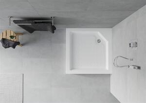 Mexen RIO, štvorcová sprchová vanička 90x90x14 cm + chrómový sifón, biela, 45109090