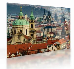 Sklenený obraz - Panorama Prahy (70x50 cm)