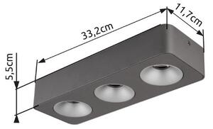 GLOBO 43100-3 HANGARAU povrchové bodové svietidlo LED 14W/780lm 3000K tmavošedá, šedá