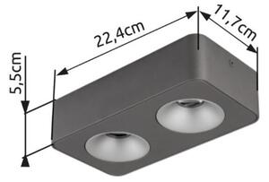 GLOBO 43100-2 HANGARAU povrchové bodové svietidlo LED 11W/600lm 3000K tmavošedá, šedá