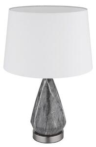 GLOBO 24147W KISA stolná lampa V540mm 1xE27 matný nikel, imitácia mramoru, biela