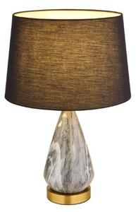 GLOBO 24147B KISA stolná lampa V540mm 1xE27 mosadzná, imitácia mramoru, čierna