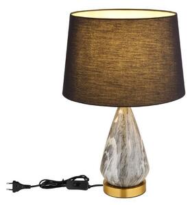 GLOBO 24147B KISA stolná lampa V540mm 1xE27 mosadzná, imitácia mramoru, čierna
