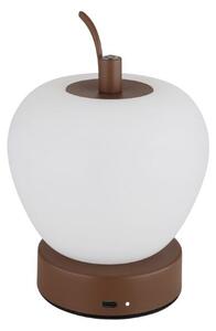 GLOBO 21011 EVALINA dotyková stolná lampička V165mm LED 2W/90lm 2700+6500+4000K hnedá, biela, vrátane batérie CR18650 1200mAh 3,7V, USB-C kábel