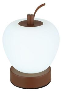 GLOBO 21011 EVALINA dotyková stolná lampička V165mm LED 2W/90lm 2700+6500+4000K hnedá, biela, vrátane batérie CR18650 1200mAh 3,7V, USB-C kábel