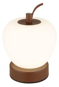 GLOBO 21011 EVALINA dotyková stolná lampička V165mm LED 2W/90lm 2700+6500+4000K hnedá, biela, vrátane batérie CR18650 1200mAh 3,7V, USB-C kábel