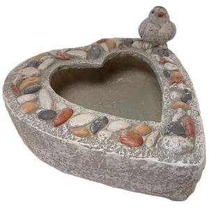 Dekoratívna miska srdce s vtáčikom 37 × 36 cm PRODEX 25162