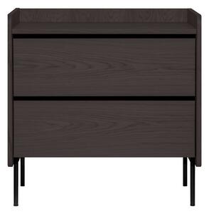 Čierna vysoká komoda v dekore duba 80x82 cm Wrap – Selection