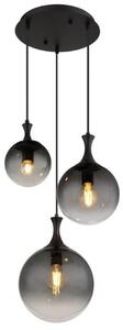 GLOBO 15885-3H DALTON závesné svietidlo D390mm 3xE27 čierna, dymová