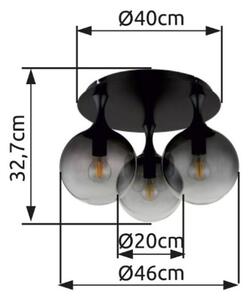 GLOBO 15885-3D DALTON stropné svietidlo D460mm 3xE27 čierna, dymová