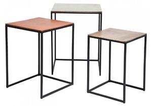Odkladací stolík Loft Square Vintage (3 / Set) 52 × 41 × 41 cm KARE DESIGN