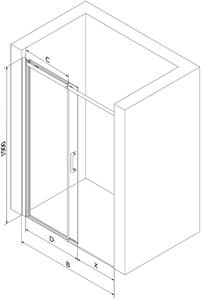 Mexen OMEGA posuvné sprchové dvere do otvoru 140 cm, 825-140-000-01-00