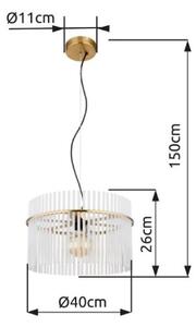 GLOBO 15698HM GORLEY závesné svietidlo D400mm 1xE27 zlatá, biela
