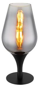 GLOBO 15552T3 LAVUS stolná lampička V310mm 1xE27 čierna, priehľadná chrómová