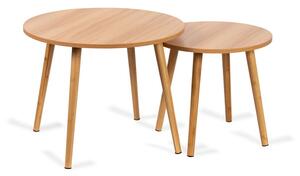 Okrúhle konferenčné stolíky v prírodnej farbe v súprave 2 ks ø 60 cm Luke – Essentials