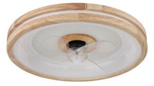 GLOBO 03650 GATIAN stropné svietidlo s ventilátorom D500mm LED 30W/2250lm 2700-6500K biela, drevo, diaľkový ovládač