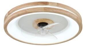GLOBO 03650 GATIAN stropné svietidlo s ventilátorom D500mm LED 30W/2250lm 2700-6500K biela, drevo, diaľkový ovládač