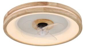 GLOBO 03650 GATIAN stropné svietidlo s ventilátorom D500mm LED 30W/2250lm 2700-6500K biela, drevo, diaľkový ovládač