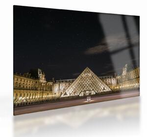 Sklenený obraz - Louvre v noci (70x50 cm)
