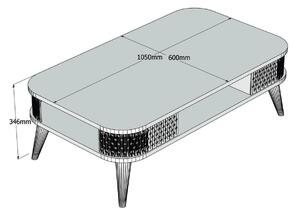 Dizajnový konferenčný stolík Baina 105 cm krémový
