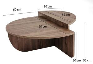 Dizajnový konferenčný stolík Baltenis 90 cm vzor orech