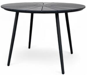 Wilder Záhradný stôl Ø 105 cm, oceľ/artwood, čierny NOELA 34570791