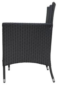 Bali Záhradná lavica 116 cm, umelý ratan, čierna NOELA 3457063