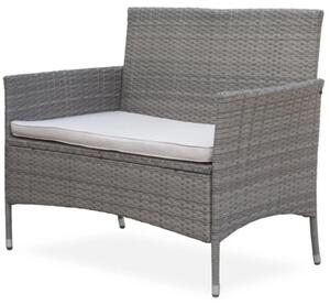 Bali Premium Záhradná lavica 116 cm, umelý ratan, šedohnedá NOELA 34570631