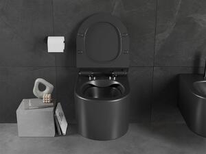 Mexen Sofia závesné wc rimless s toaletným sedátkom slim, duroplast, čierna matná - 30540185