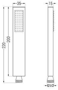 Mexen Cube DR02 podomietkový sprchový set s dažďovou sprchou 25x25 cm (6v1), grafitová, 77502DR0225-66